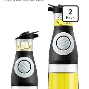 Belwares Oil and Vinegar Dispenser Set with Measuring Cup - 2 Glass Olive Oil
